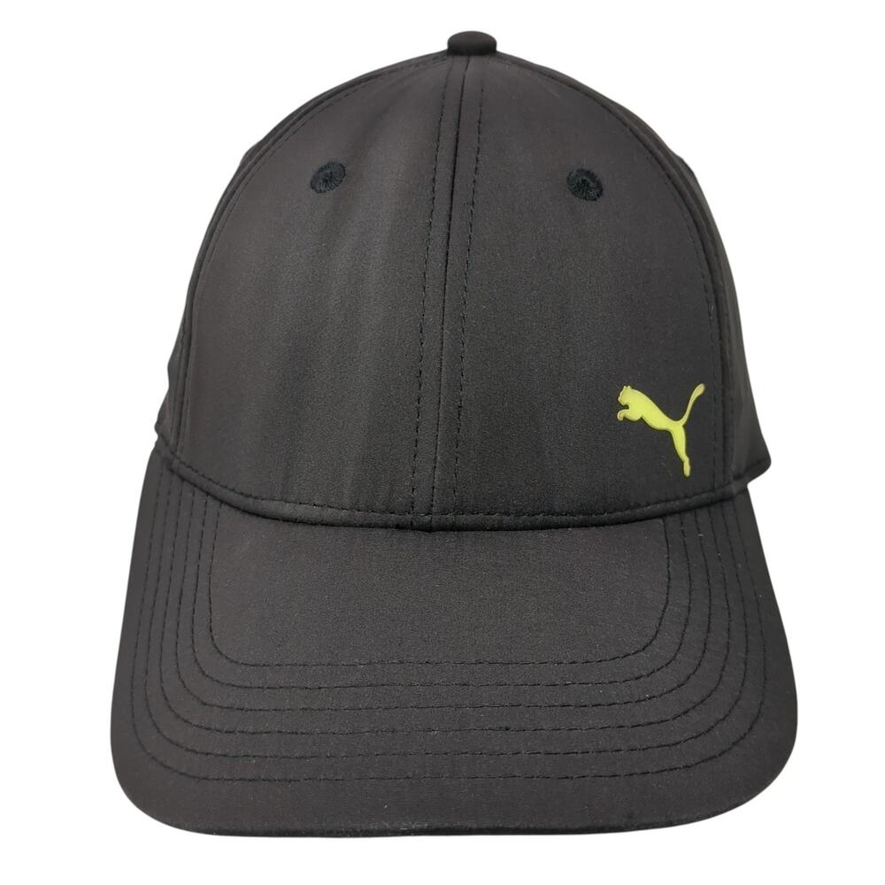 Puma Logo Fitted Baseball Hat Solid Black One Siz… - image 1